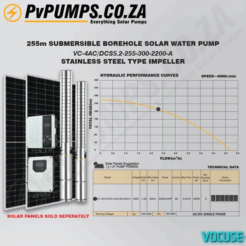 255m-Submersible-Borehole-Solar-Water-Pump